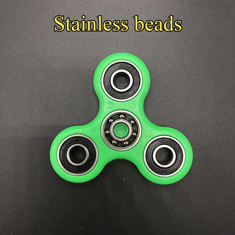 7 Цветов керамика Бусы Tri-Spinner Пластиковые EDC Руки Спиннер Для Аутизма и СДВГ волнуются спинер Долгое Время Анти стресс Игрушки - Цвет: green
