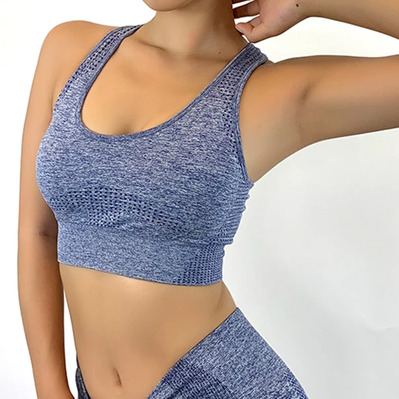 Бесшовный Бюстгальтер для йоги топ женские спортивные бюстгальтеры фитнеса пуш