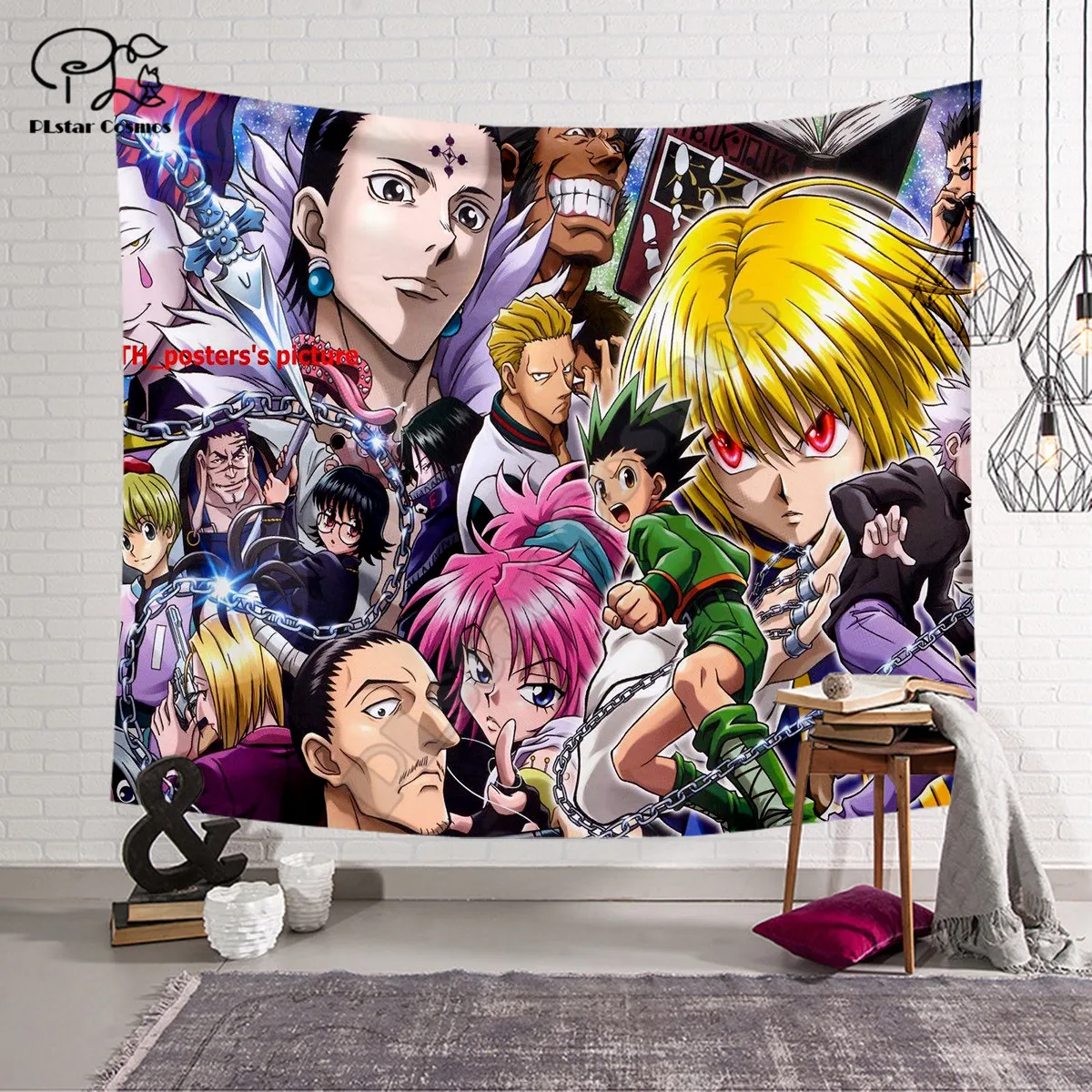 

Full-time hunter anime pattern Funny cartoon Blanket Tapestry 3D Printed Tapestrying Rectangular Home Decor Wall Hanging style-3