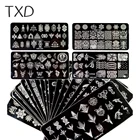 TXD 1 шт. набор штампов для дизайна ногтей Рождественская цифровая бабочка Примечание фотография пластина форма инструмент для дизайна ногтей