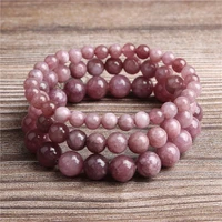 natural purple mica stone bracelet 6 8 10mm trend beaded bracelet charm beads for woman men jewelry diy supplies