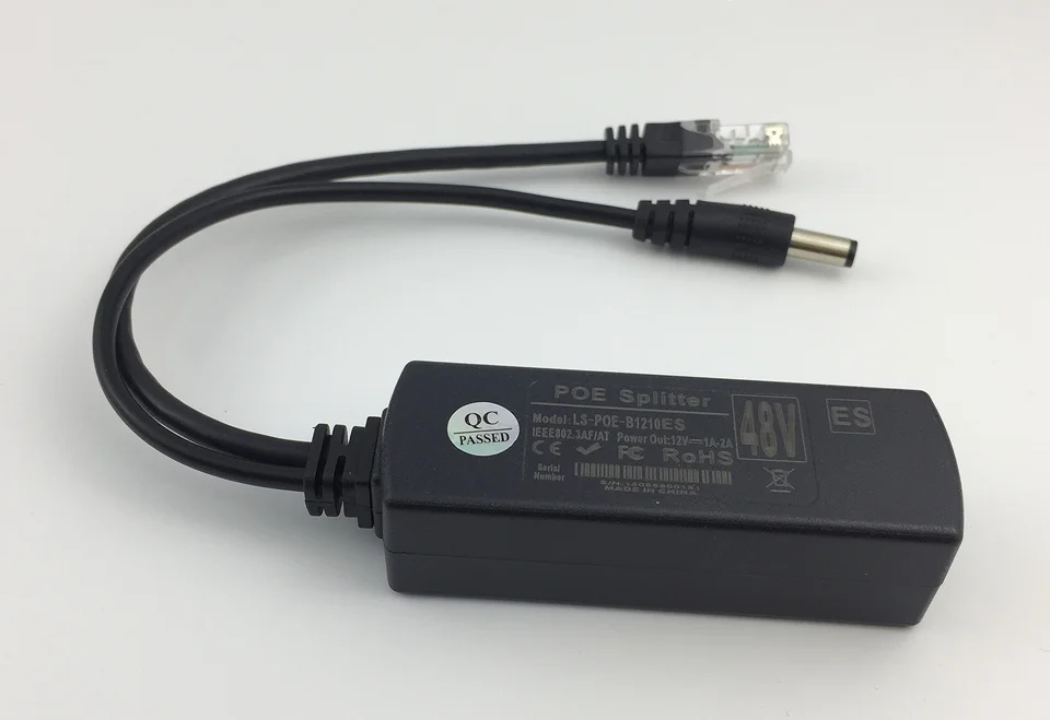 Разветвитель питания PoE 48 В-12 В 1A-2A через Ethernet IEEE802.3af /at стандартный тип 10/100 Мбит/с