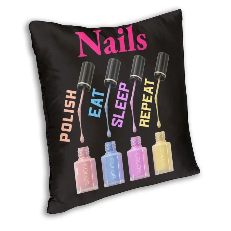 Наволочка для подушки 40x40 см с лаком ногтей забавными цитатами двусторонняя -