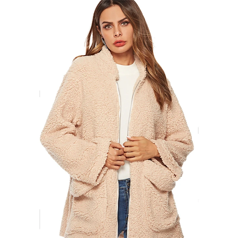 

Faux Fur Coat Teddy Coat Winter Coat Women Casaco Feminino Plus Size Korean Fashion Clothing England Style Buty