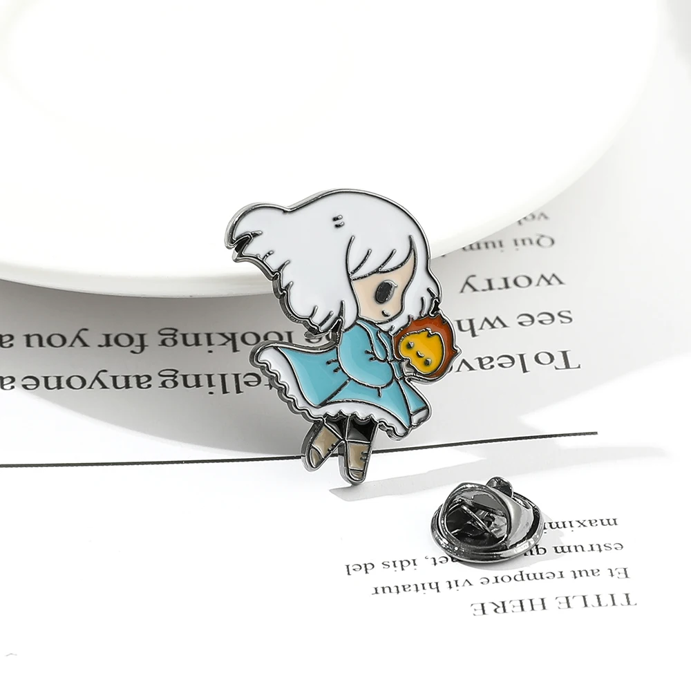 Miyazaki Hayao брошь в стиле аниме Воющий замок Софи кальцифер эмалированная шпилька