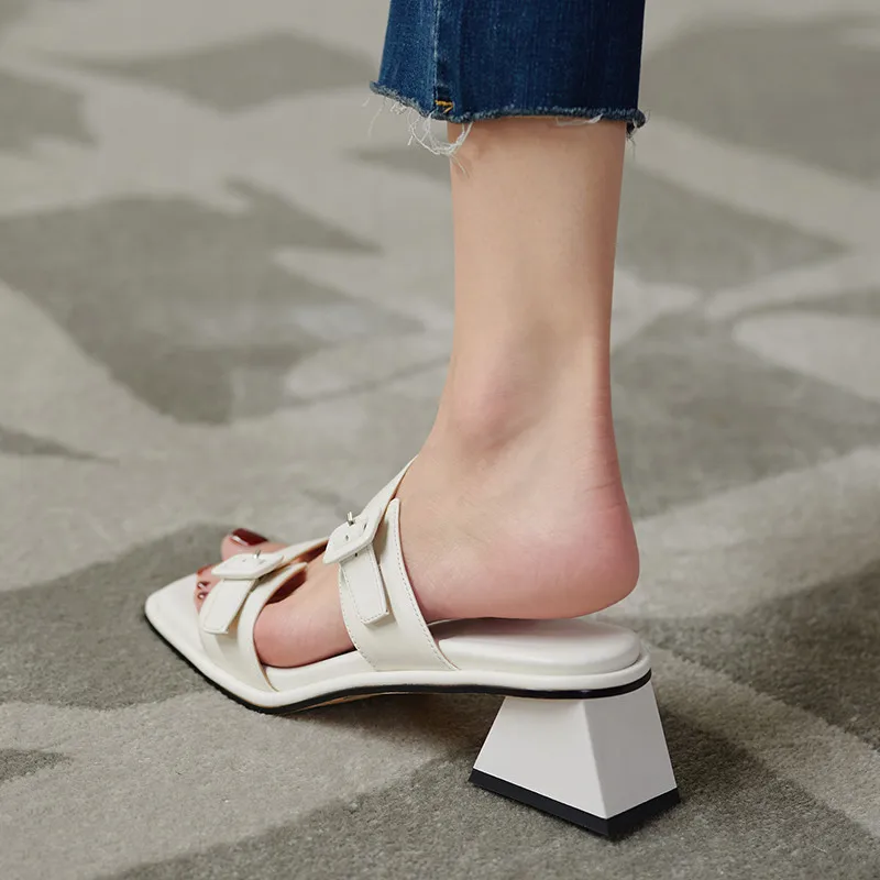 Женские босоножки с открытым носком FEDONAS черные повседневные туфли на высоких