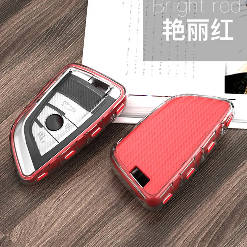 Модный чехол для автомобильного ключа из углеродного волокна BMW 1 2 3 4 5 6 7 серии X1 X3