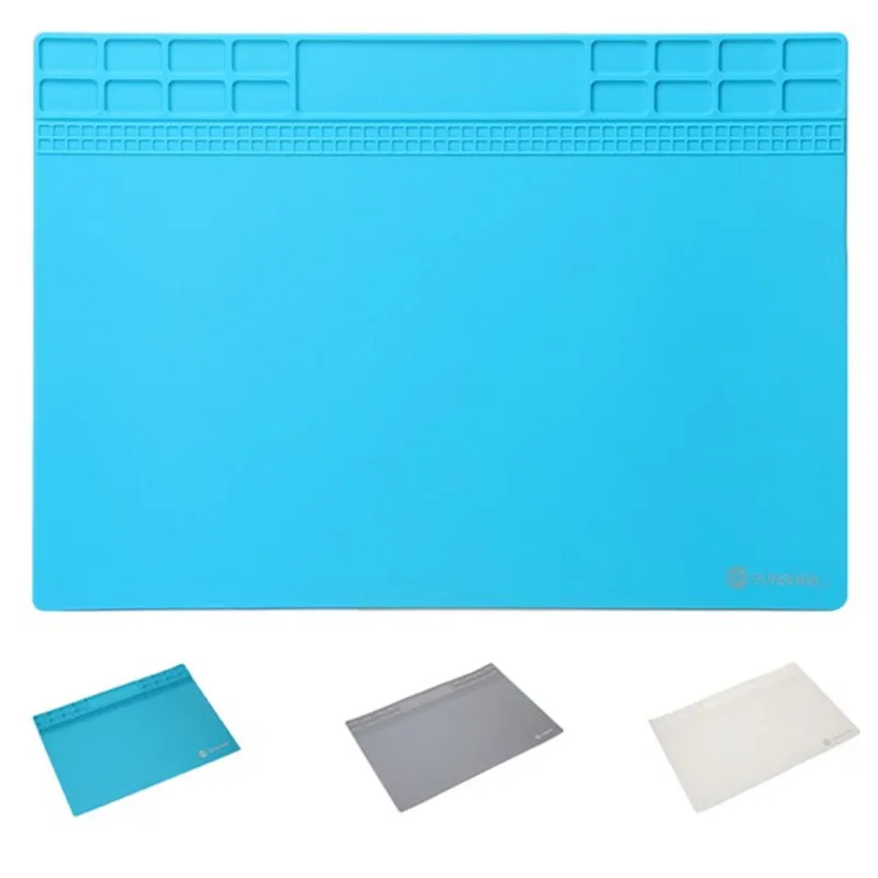 

35x25cm Heat Resistant Silicone Pad Desk Mat 3 Colors Maintenance Platform Heat Insulation BGA Soldering Repair Station Platform
