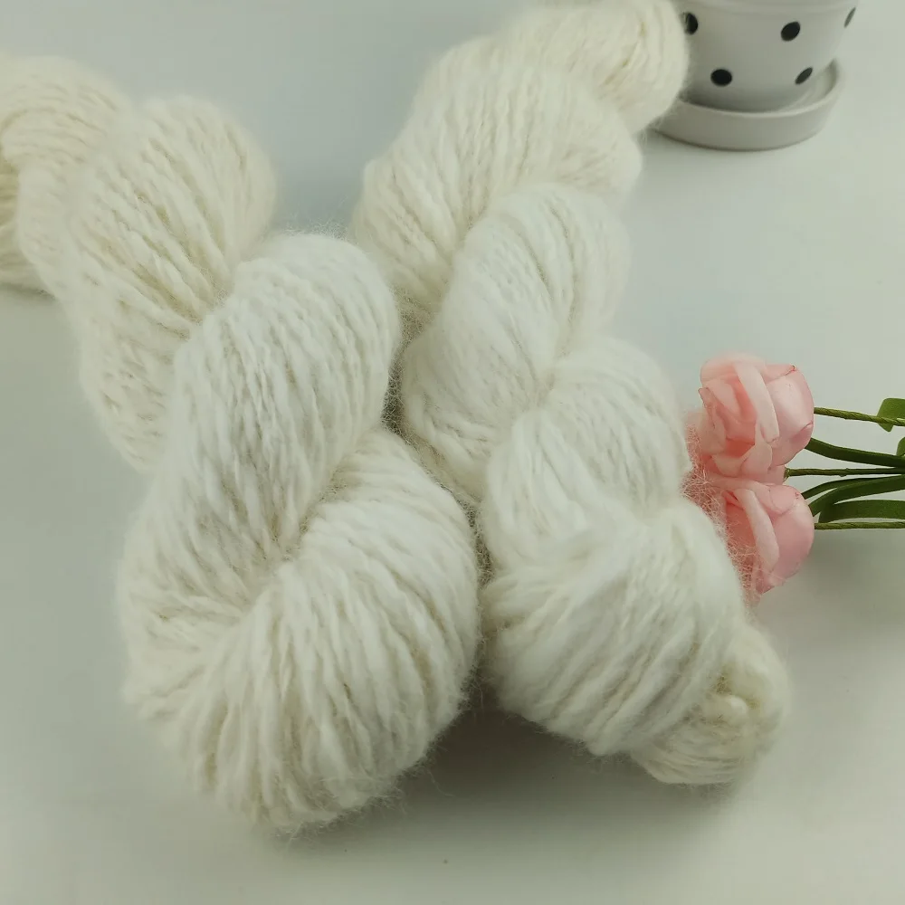 1*50 г hank handspun Ангорская Пряжа Ручной Вязки цвет nat белый