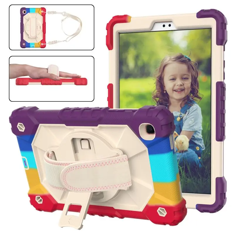 

For Samsung Galaxy tab A7 lite 8.7 T225 T220 2021 Case Kids Safe Foam Shockproof Shoulder Hand Strap Stand Tablet Cover