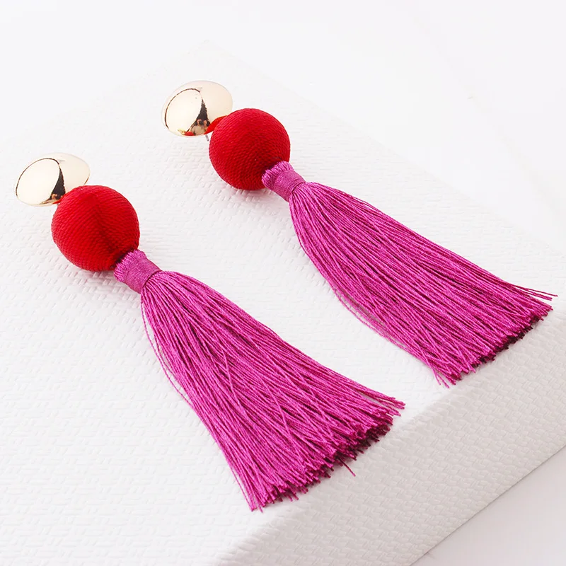 Висячие серьги VIVILADY бохо-шик с кисточками женские длинные эффектные ювелирные