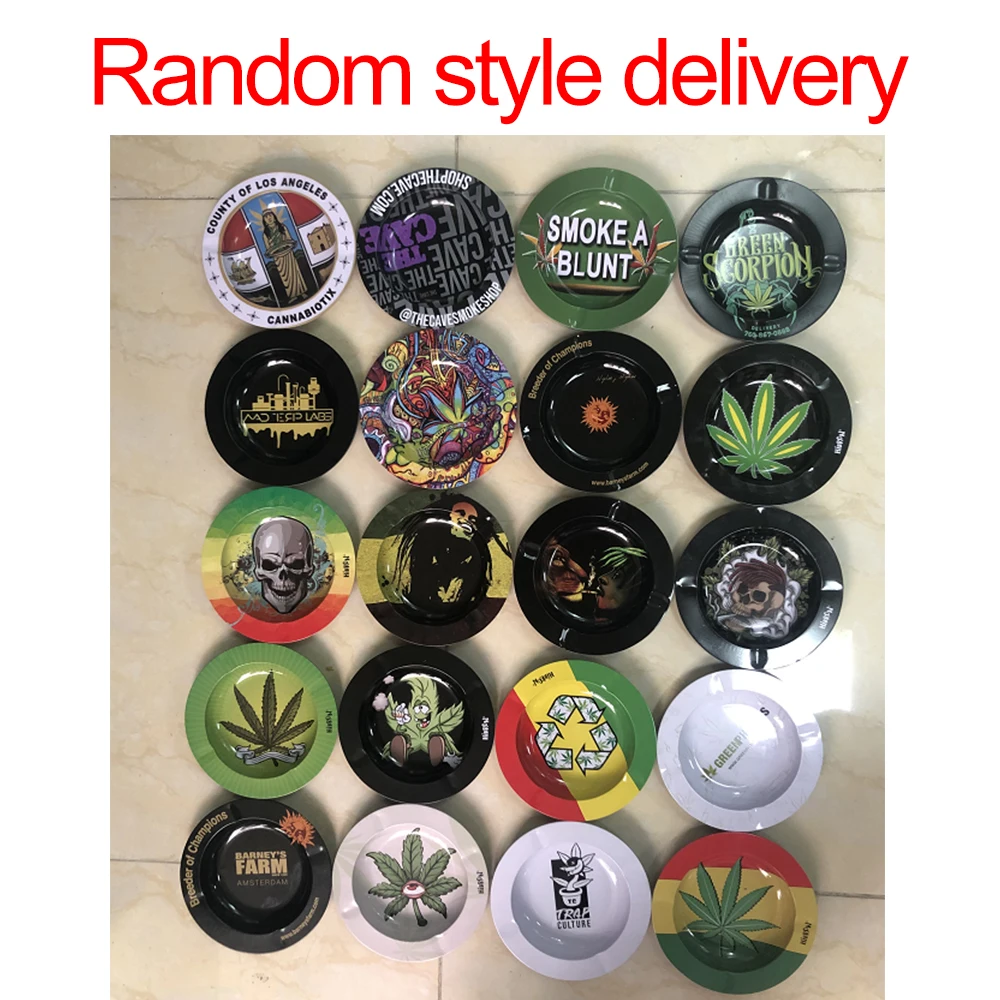 

50 Pcs Round Cigarette Ashtray Tray Metal Ashtray Creative Tobacco Cigarette Cigar Smoking Accessories As a Gift