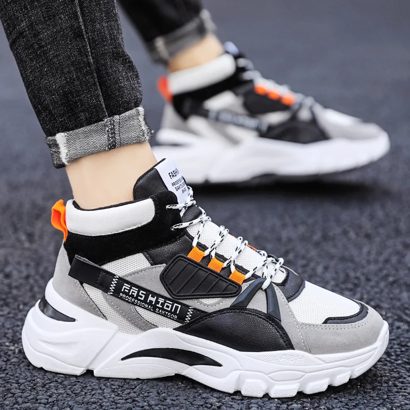 

Fashion Men Shoes New Men Casual Shoes High Top Sneakers Men Vulcanized Shoes Platform Sneakers Quality Mens Sneakers