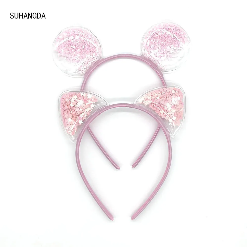 New Girls Cute Colorful Sequin Cat Ears Headbands Children Sweet Cat Ears Hair Band Kids Hair Accessories Scrunchie Christmas