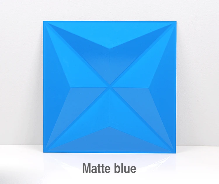 Matte blue 30x30 см 3D Художественная настенная панель, алмазная блестящая Звезда, резьба по дереву, цветок, тисненый 3D перламутровый красочный свадебный Декор, Настенная Наклейка - Цвет: Matte blue