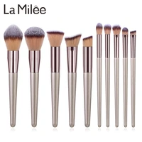 la milee champagne makeup brushes set foundation powder blush eyeshadow concealer lip eye make up brush cosmetics beauty tools