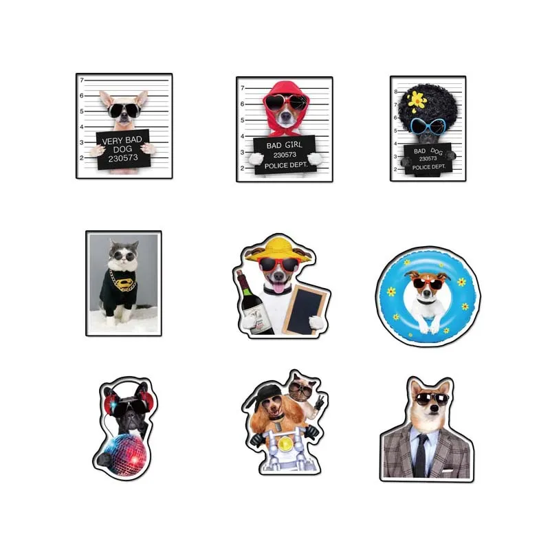 Забавная наклейка с кошкой и щенком 35 шт. для мотоцикла чемодана домашнего декора