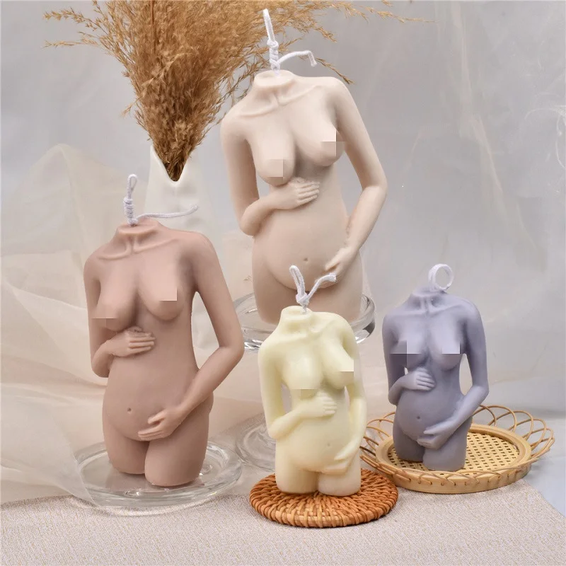 

Large Pregnancy Decorating Silicone Body Candle Mold Crystal Female Art Two Size Crafts 3d Aromatherapy Creative Diy Handmade