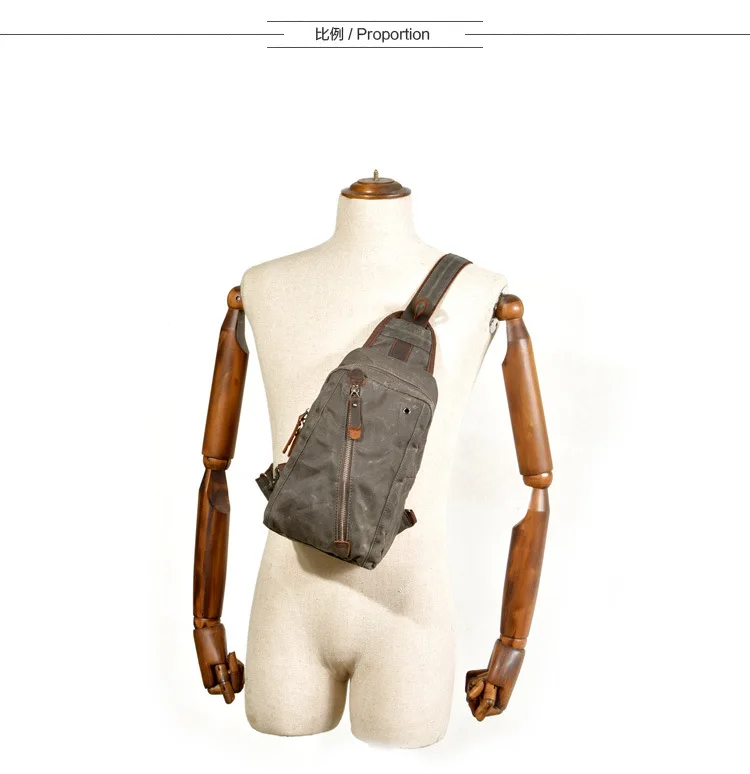 Korean new fashion backpack men's Mini canvas chest bag dual purpose chest bag leisure multifunctional men's backpack