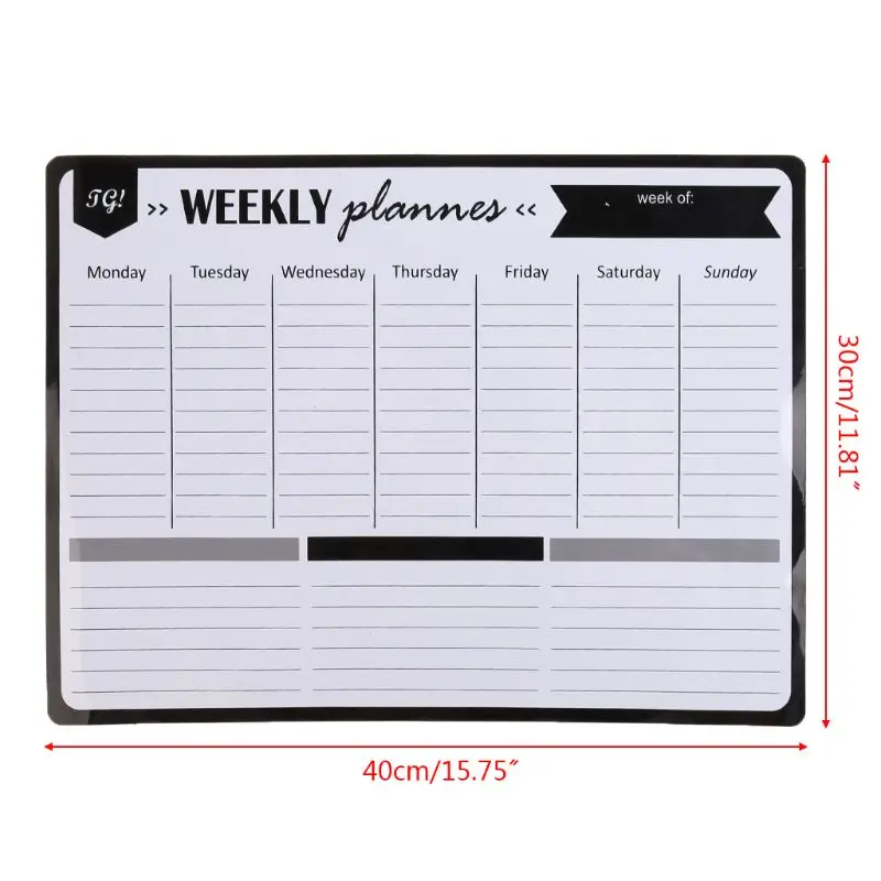 

Weekly Planner Soft Magnetic Whiteboard Fridge Magnets Message Remind Memo Pad