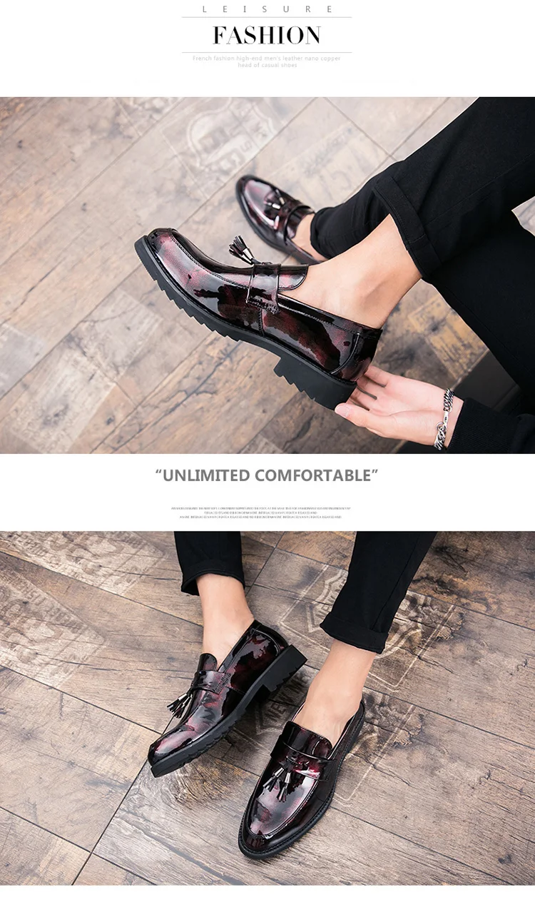 Thick Bottom Mens Dress Shoes Men Bring Brand Wedding Shoes Luxury Italian Casual Office Formal Loafers Boats Leather Shoes Men