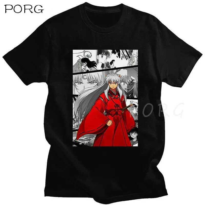 

Аниме футболка Inuyasha, топ, рубашка оверсайз, Kawaii, модные футболки для мужчин, летняя черная одежда для мужчин, 100% хлопок, Прямая поставка