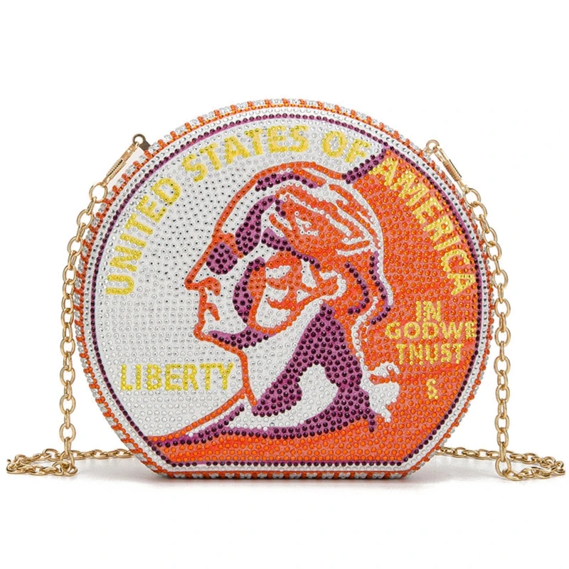 

Evening Party Rhinestone Money Shoulder Crossbody Bags Wedding Dinner Bridal Clutch Bag