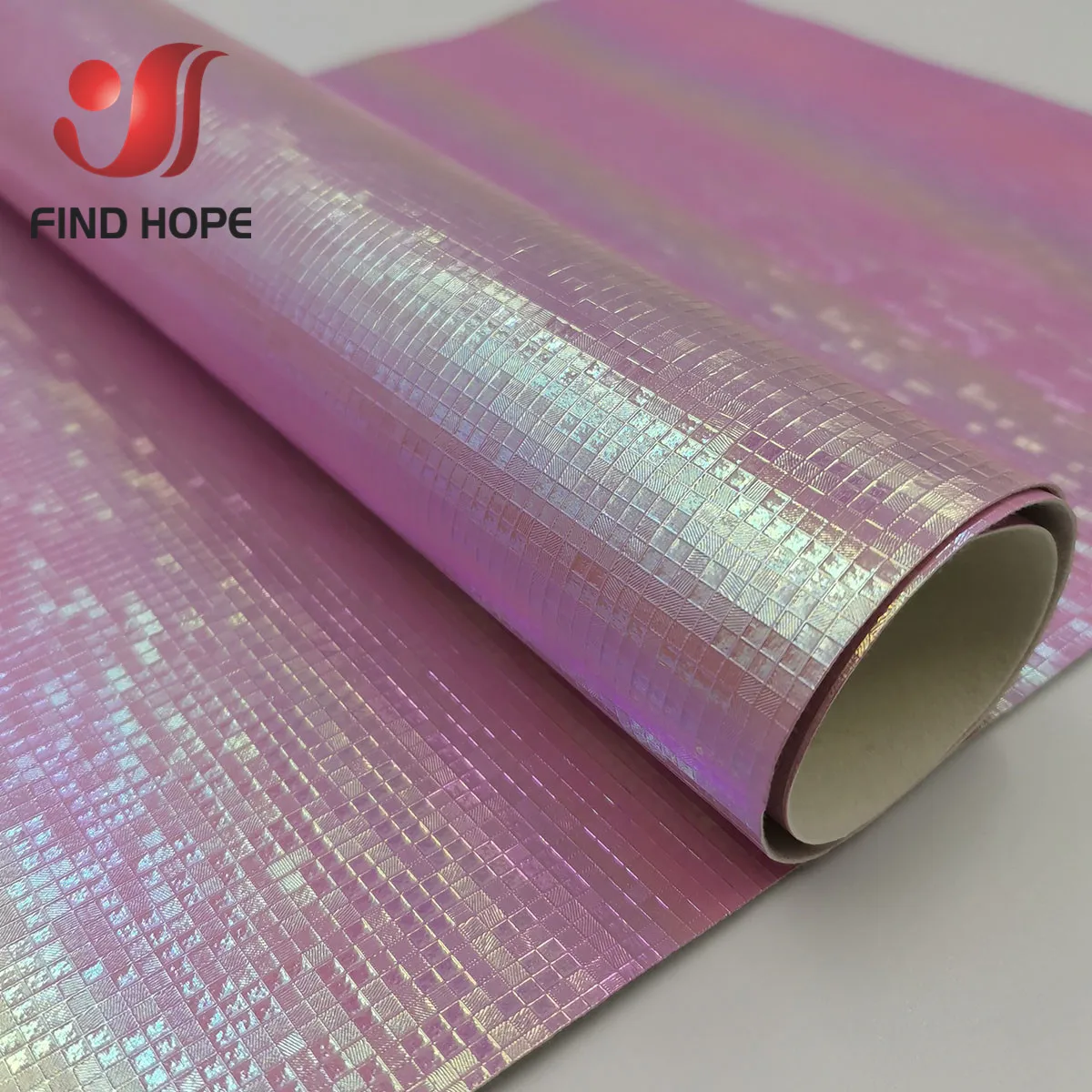 Мозаичный лазер Переливающаяся искусственная кожа PU ткань градиентная