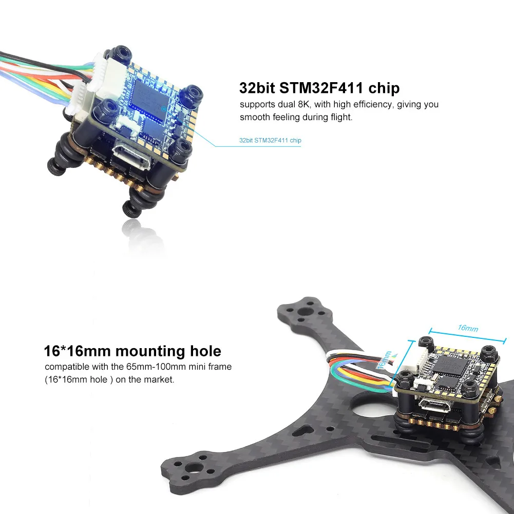 HGLRC FD413 стек 16x16 2-4S F411 Контроллер полета 13A BLS 4в1 ESC для FPV гоночного дрона