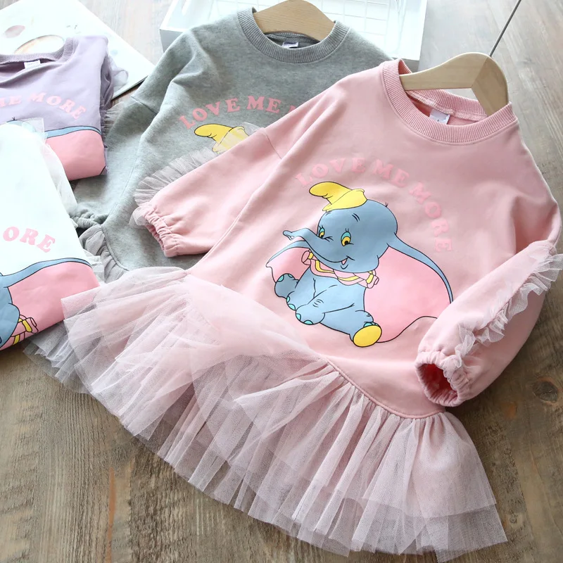 

Autumn 2021 New Children's Wear Girls' Dress Foreign Trade Cross-border Explosions Cartoon Printing Sweater Splicing Dress