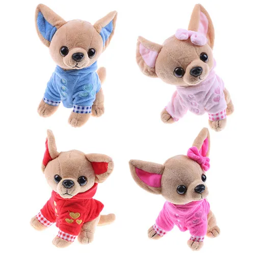 1pcs 17cm Chihuahua Puppy Kids Toy Kawaii Simulation Animal Doll Birthday Gift for Girls Children Cute Stuffed Dog Plush | Игрушки и
