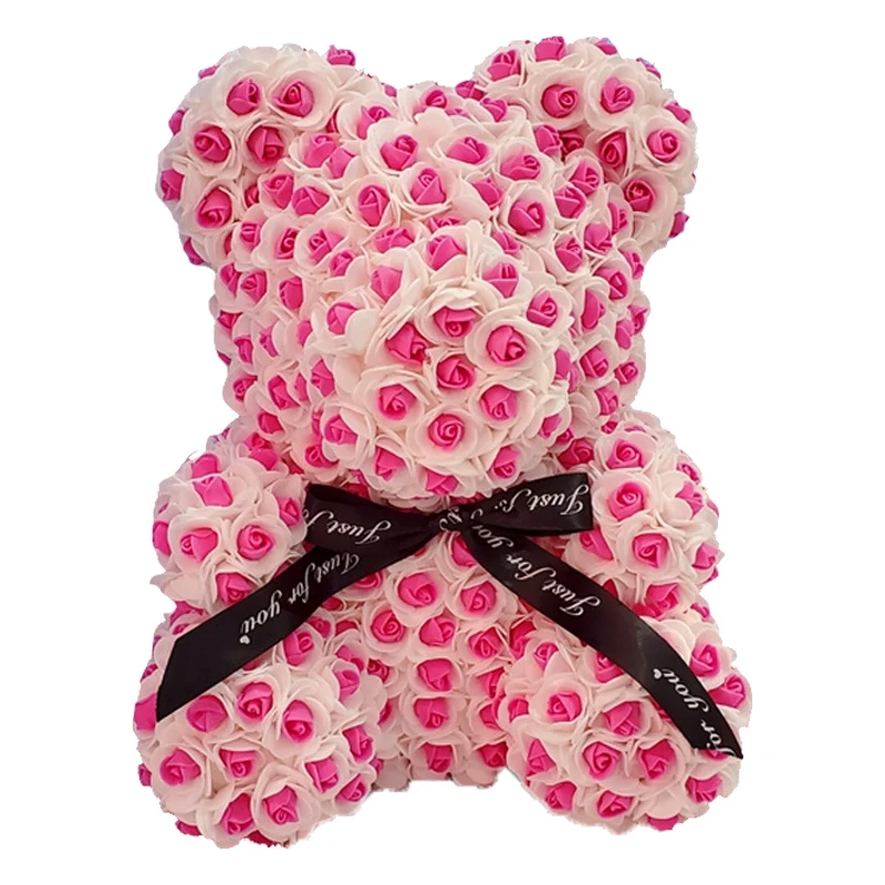 Большой медведь из роз цвета искусственные цветы для дома свадебный фестиваль DIY