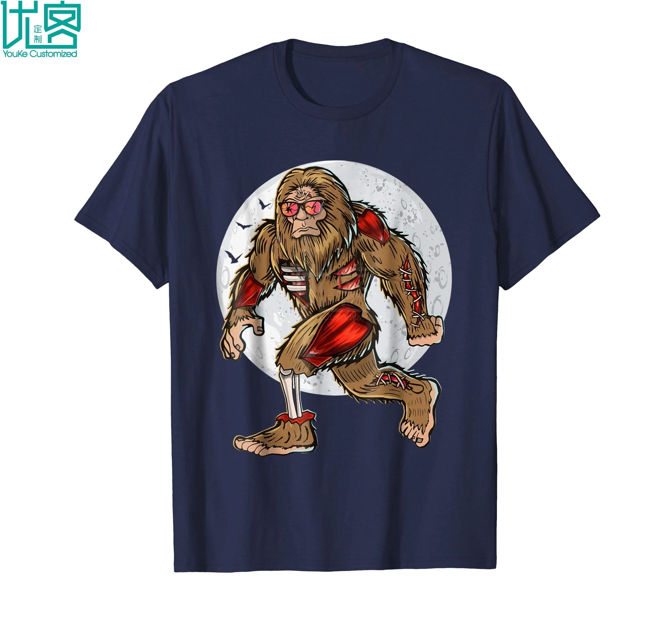 Хэллоуин Bigfoot Футболка с принтом зомби Sasquatch подарок для мужчин удивительный