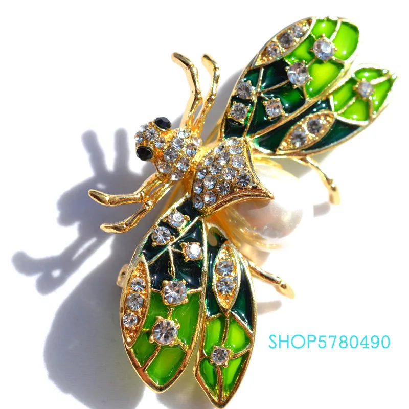 Модные ювелирные изделия окрашенная брошь в виде пчелы насекомого Стразы