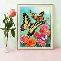 unisonju 5d diy diamond painting full square or round rhinestone butterflies in the flowers diamond embroidery home art decor
