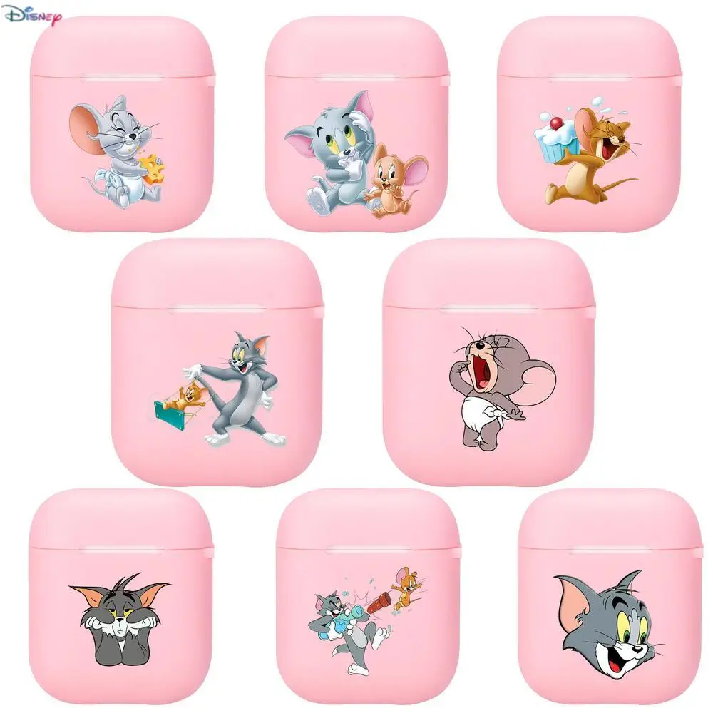 

Cute cartoon C-cat and M-mouse Silicone Bluetooth Wireless Earphone Case for AirPods Protective Cover Skin Accessories Pods Char