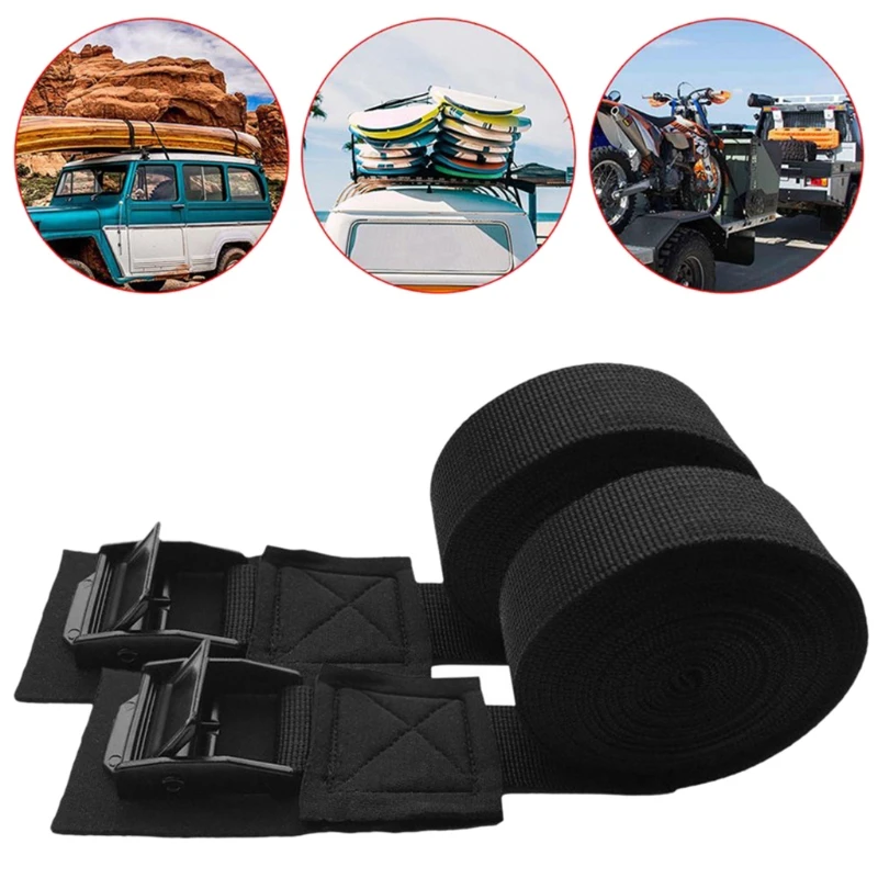 

Tie Down Strap Padded Cam Lock Buckle Cargo Straps for Kayak Surfboard Surf Rack 77HC