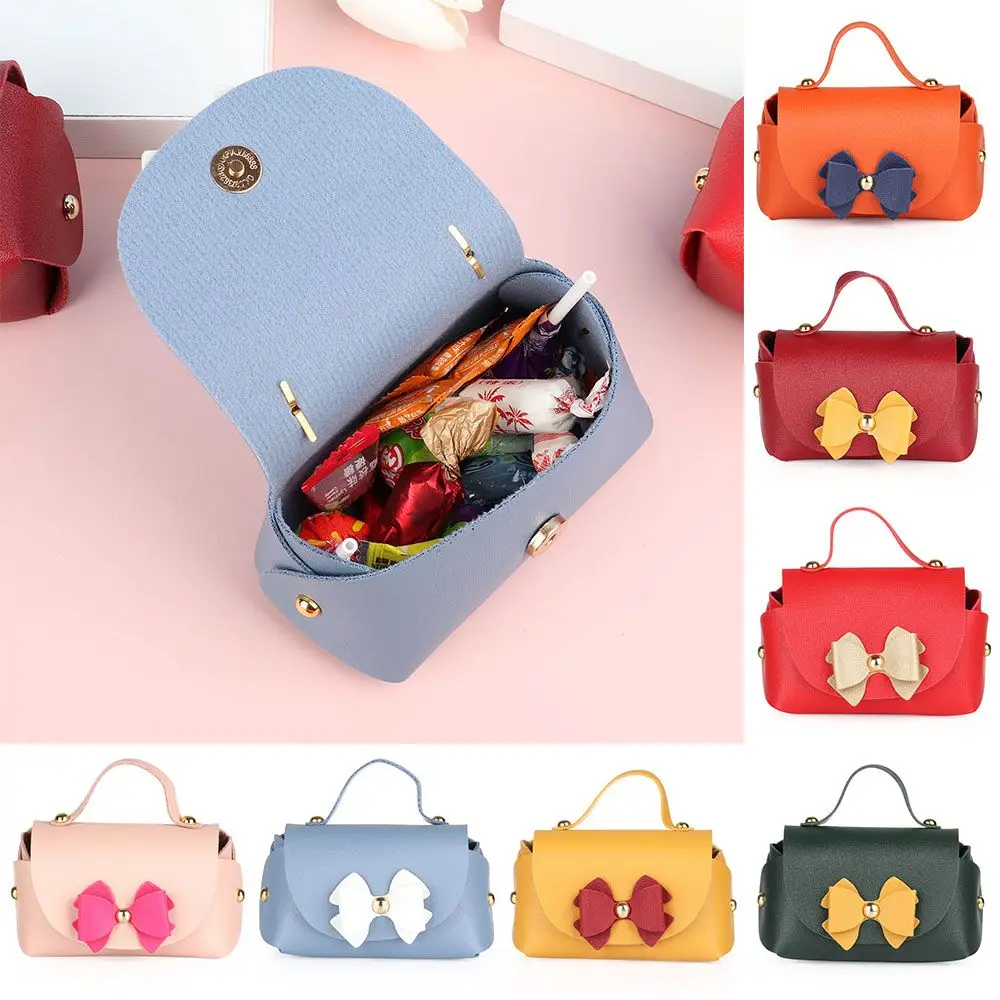 

Creative Portable Leather Bowknot Candy Bag Colorful Candy Gift Box Coin Purse Jewelry Packaging Wedding Gift Pouch Party Supply