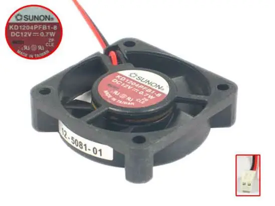 

SUNON KD1204PFB1-8 DC 12V 0.7W 40X40X10mm Server Cooling Fan