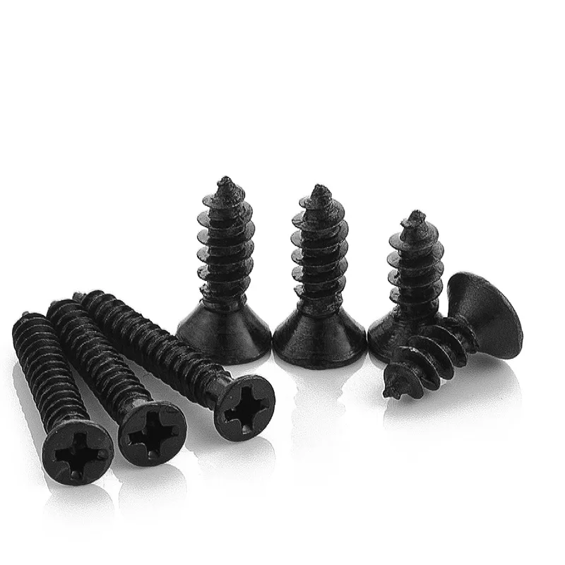 Саморезы с плоской головкой 50/100 шт. черные крестообразные винты из углеродистой