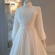 Robe de soirée marocaine en dentelle, longue, à plis, ivoire, ceintures, Caftan élégant, robe de fête musulmane  (3)