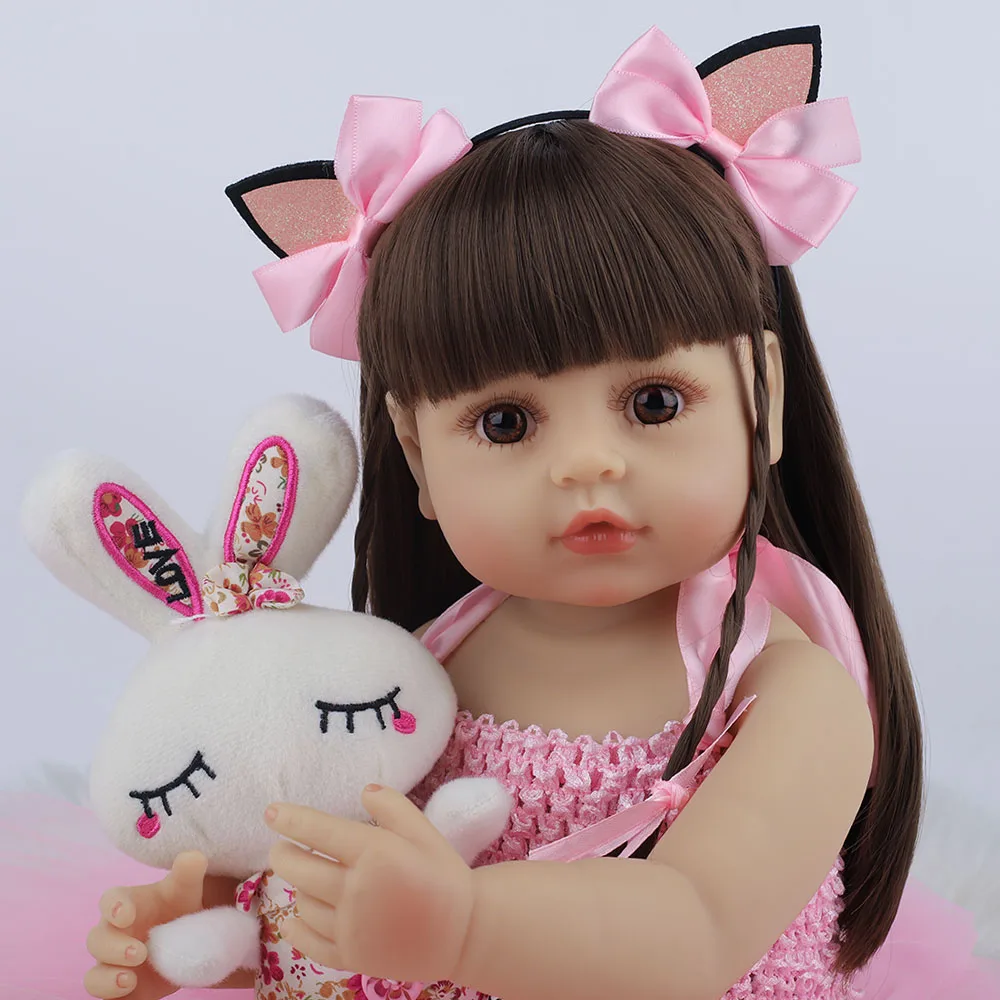 

Witdiy 55CM Bebe Doll Bebe Reborn Baby Dolls for Children Toys Toddler Full Body Silicone Girl Reborn Doll with Summer Clothes