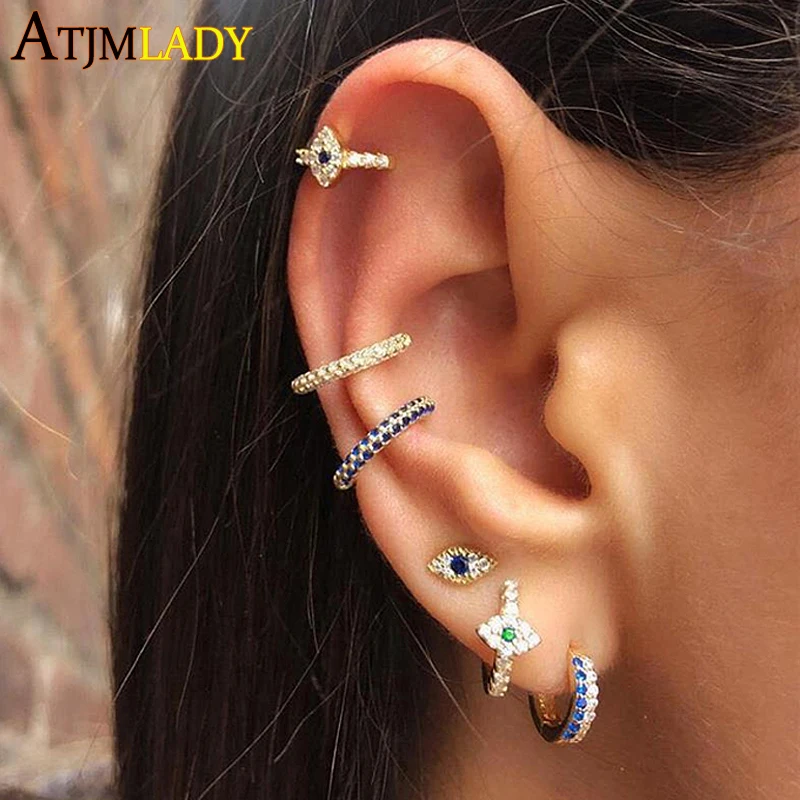 Круглые серьги из серебра 925 пробы сглаза 2020 ювелирные изделия золотого цвета