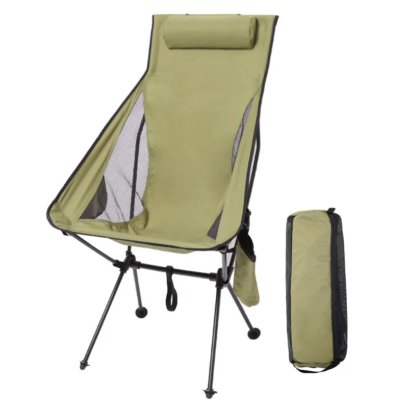 저렴한 야외 컴팩트 접이식 피크닉 의자 휴대용 초경량 캠핑 의자 등받이가있는 고하 중 낚시 비치 의자 좌석