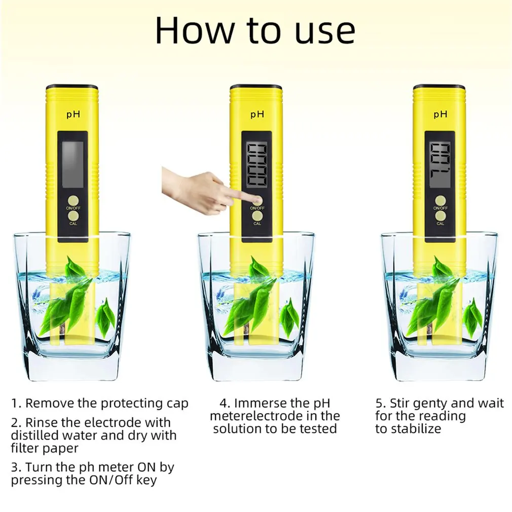 0.01 Digital PH Meter Tester Pocket Size Large LCD Display / for Water Quality Food Aquarium Pool Hydroponics | Инструменты