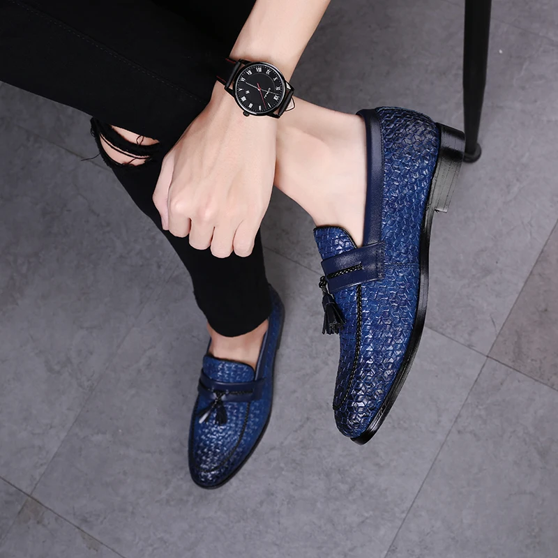 CIMIM брендовые Большие размеры кисточки клетчатые деловые мужские лоферы Италия