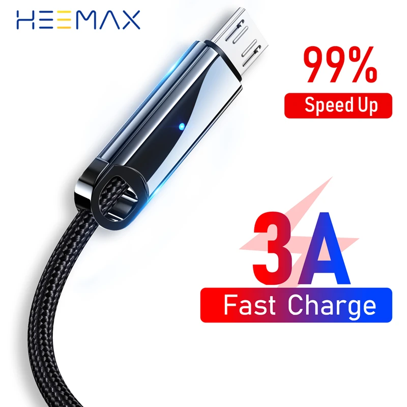 

HEEMAX 3A Micro USB Type C кабель для быстрой зарядки, USB-кабель для передачи данных для Samsung, Huawei, Xiaomi, мобильный телефон кабель, USB-шнур