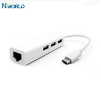high speed usb gigabit ethernet with 3 port usb hub 2 0 rj45 lan network card usb to ethernet adapter with type c for macbook