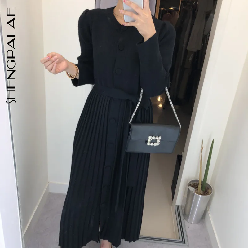 SHENGPALAE 2020 Новое весеннее платье Макси женское винтажное свободное приталенное