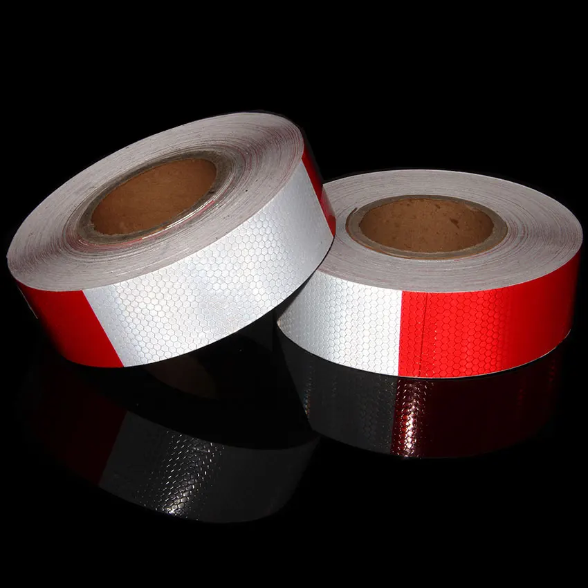 

5cm*50m Bike Body Reflective Safety Stickers Reflective Safety Warning Conspicuity Tapes White Red Straight Film Stickers Strips